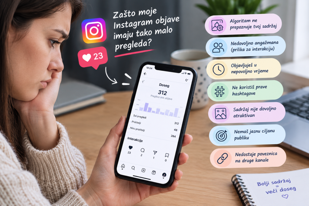 Zašto Instagram objave imaju mali doseg